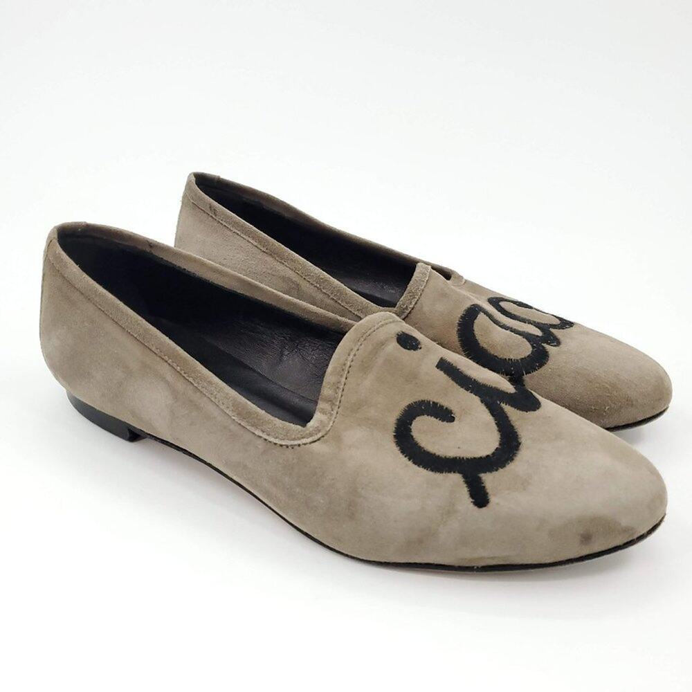 Casanova Ciao Embroidered Italian Suede Flat Loafer 39